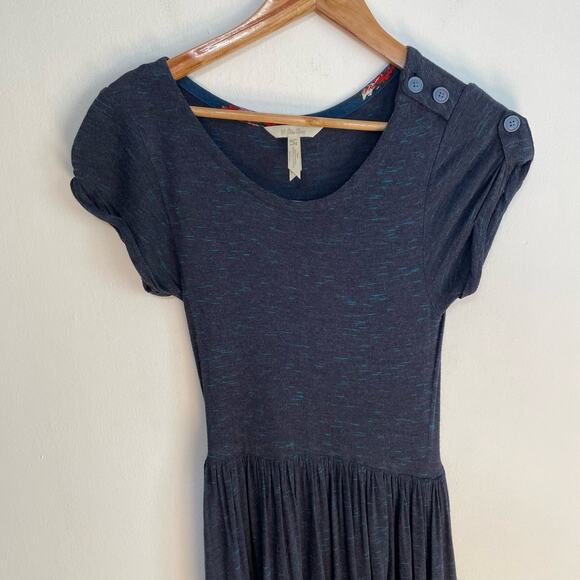 Matilda Jane Deep Water Dress S Womens Maxi Pleated Short Sleeve Button Detail - Picture 2 of 8